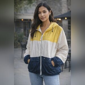 Vintage Colorblock Windbreaker Jacket